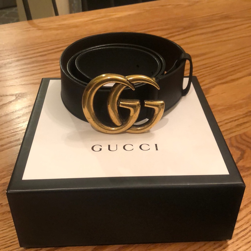 Gucci Belt black gold authentic